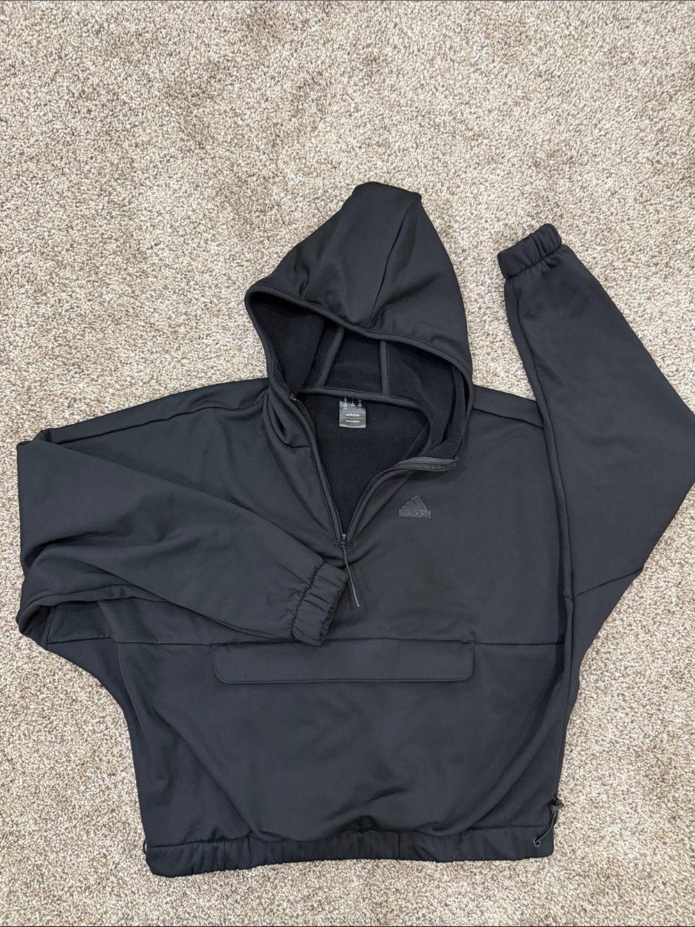Adidas Black Half-Zip Hooded Pullover